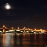 The moon over the Troinskyi Bridge