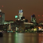 Modern London at night